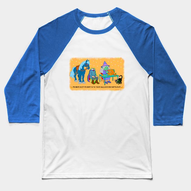 Halloween Friends Baseball T-Shirt by Toonicorn